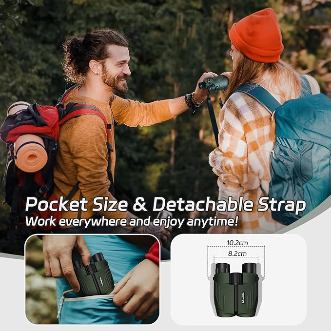 20X25 Small Binoculars for Adults and Kids, Large Eyepiece Binoculars for Bird Watching Easy Focus, Pocket High Powered Opera Glasses for Concert, Cruise Ship, Travel Must Have-CubbioJoy