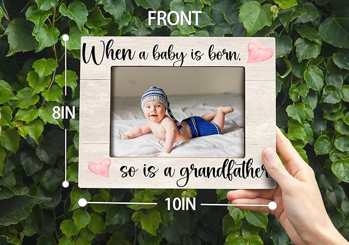 Baby Picture Frame, Ultrasound Picture Frames, New Grandfather Gifts First Time 2025, Grandfather Frame, When a Baby is Born So is a Grandfather, Picture Frame, Photo Frame 8X10(cream-coloured)-CubbioJoy