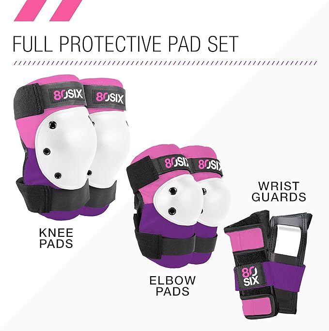 80Six Kids Multi-Sport Pad Set with Wristguards, Elbow Pads, and Knee Pads, Designed by Industry Leading Brand Triple 8-CubbioJoy