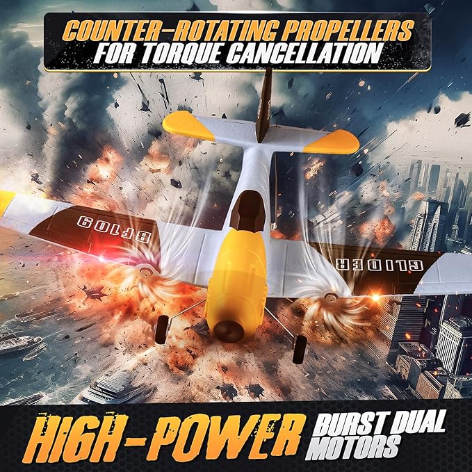 BEZGAR 3 Channel RC Plane, Drones for Kids, 6-axis Gyro Remote Control Airplane, RC Helicopter, Easy Control for Beginners Toys with Colorful LED Navigation Lights-CubbioJoy