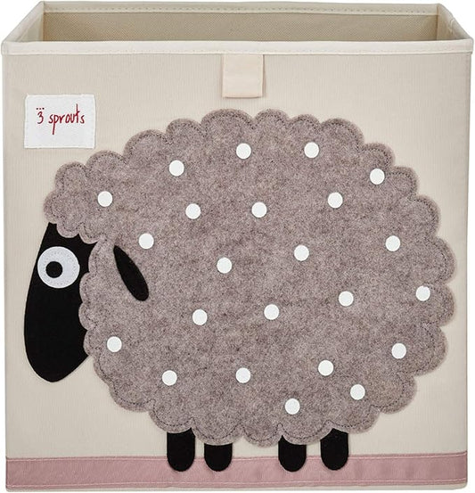 3 Sprouts Toy Storage Organizer: Toy Box Cube Organizer for Playroom, Nursery - Foldable Storage Bin - Sheep-CubbioJoy