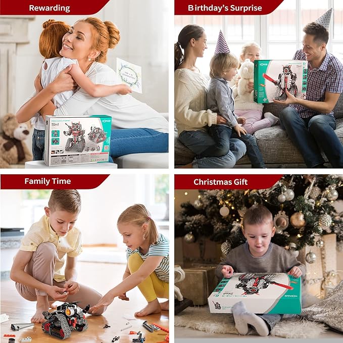 5 in 1 STEM RC Robot Building Kit, APP & Remote Control Samurai/Ninja Blocks 419 Pcs, Erector Set RC Toy for Kids, DIY Build Science Educational Gift for Age 6 7 8 9 10 11 12+ Boys & Girls-CubbioJoy