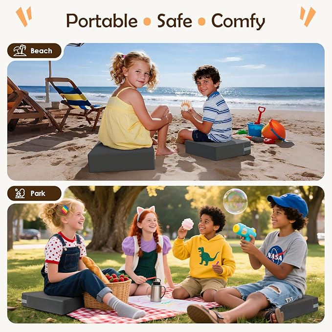 Booster Seat for Kitchen Chair with Comfy Backrest and Adjustable Safety Buckles,Non-Slip Kid Toddler Booster Seat for Dining Table,Portable PU Travel Baby Booster Increasing Cushion Chair-CubbioJoy