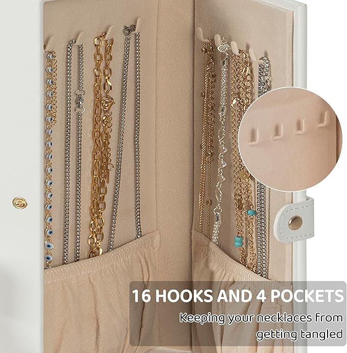 AKOZLIN Large 6-Tier Jewelry Box Lockable Leather Jewelry Storage Case with 5 Drawers for Women Girls Ring Necklace Earring Bracelet Holder Organizer with Mirror-CubbioJoy