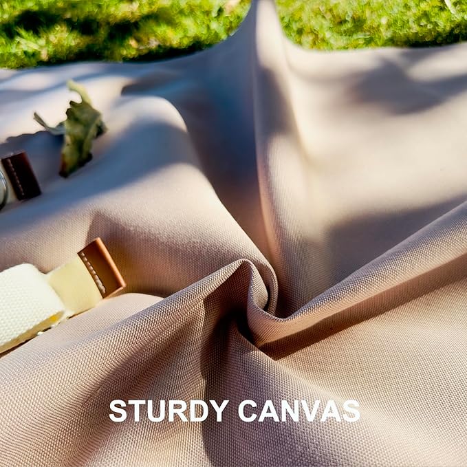 4'9" x 6'3" White Lightweight Water-Resistant Canvas Mat – Picnic, Outdoor, Beach, Park, Camping, Toy Mat-CubbioJoy