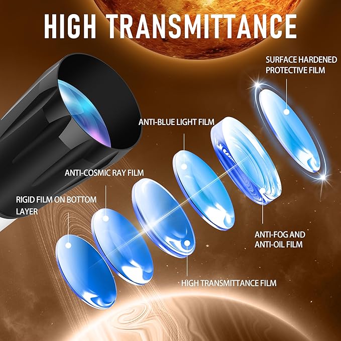 Dianfan Telescope,90mm Aperture 800mm Telescopes for Adults Astronomy,Portable Professional Refractor Telescope for Beginners,with Stainless Tripod & Phone Adapter,Carry Bag-CubbioJoy