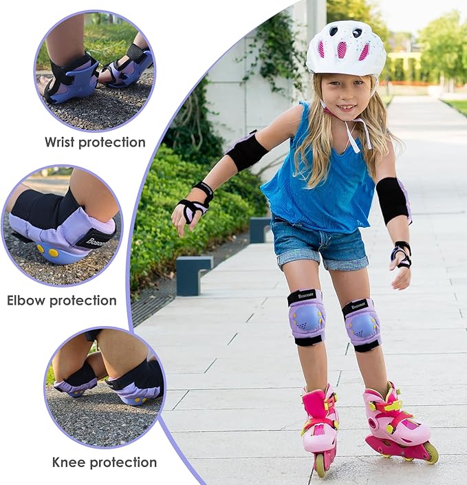 BOSONER Kids/Youth Knee Pad Elbow Pads for Roller Skates Cycling BMX Bike Skateboard Inline Rollerblading, Skating Skatings Scooter Riding Sports-CubbioJoy