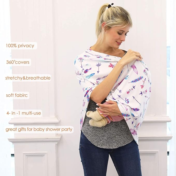 Car Seat Covers for Babies - Carseat Canopy, Multi-use Breastfeeding Covers, Girls and Boys Baby Shower Gifts-CubbioJoy