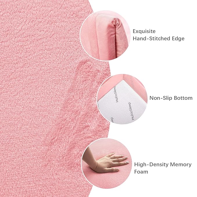 Baby Play Mat for Floor,1.3" Thick Memory foam Tummy Time Mat,Soft Coral Velvet Nursery Rug,Extra Large Non Slip for Crawling,Toddlers,Infants,kids,Yoga&Tatami Style for Living Room(Pink)-CubbioJoy