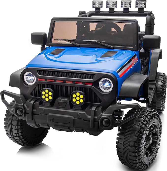 4WD Kids Ride on Car Truck, 12V 7Ah Kids Electric Vehicles Car Ride on Toy for Toddlers with Remote Control - Blue-CubbioJoy