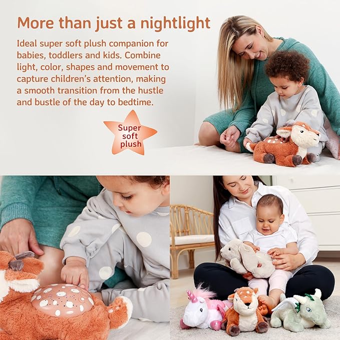 Cloud b Calming Nightlight Star Projector | Gentle Brightness | 3 Colors | 3 Constellations | Auto-Shutoff | Twilight Buddies®- Fawn-CubbioJoy