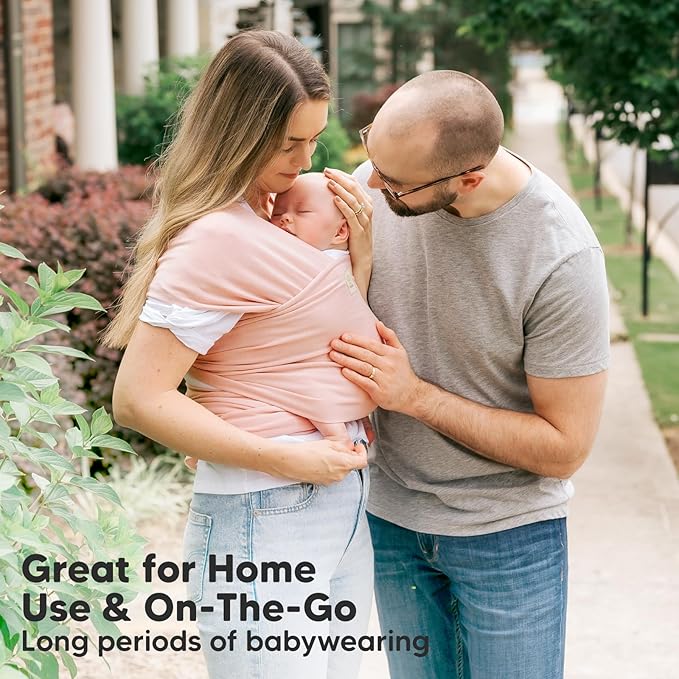 KeaBabies Baby Wrap Carrier - All in 1 Original Baby Carrier Newborn to Toddler Sling, Easy to Wear, Hands Free Bonding, Lightweight, Breathable Infant Wraps (Dusty Pink)-CubbioJoy