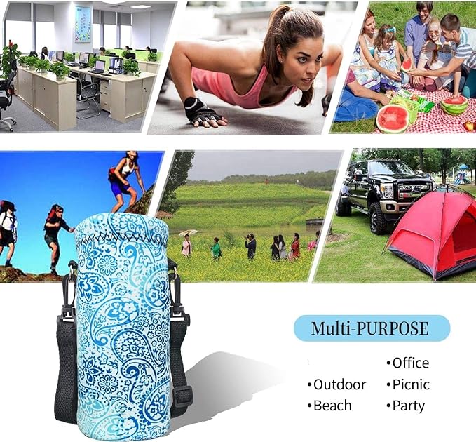 AUPET Water Bottle Bag Carrier,24oz/32oz Insulated Neoprene bottle Sling Holder Case Pouch Cover for 1000ML/750ML Bottles with Shoulder Strap for walking-CubbioJoy