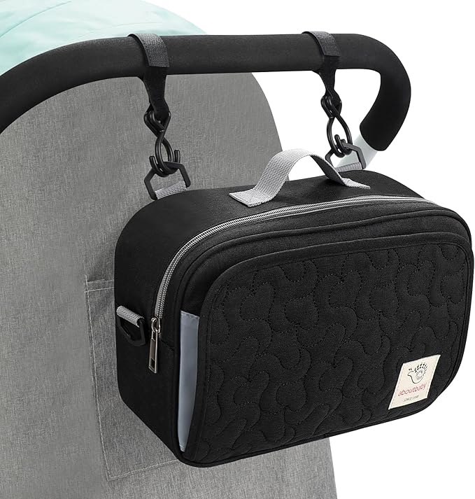 Accmor Stroller Organizer, Universal Stroller Organizer with Insulated Cup Holder Pocket, Dual Purpose Large Capacity Stroller Bag Caddy, Stroller Accessories Fits for Uppababy, Doona, Nuna Strollers-CubbioJoy