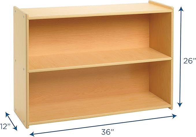 Angeles Value Line Narrow 2-Shelf Storage, Classroom Shelves and Daycare Furniture, Kids' Bookcases Cabinets & Shelves, 36" L x 12" W x 26" H-CubbioJoy