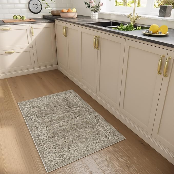 Boho Washable Throw Rugs for Entryway: Door Mat Indoor Entrance 2x3 Small Rug Stain Resistant Non-Slip Low Pile Soft Carpet for Kitchen Front Door Indoor Entrance Entry Bedroom-CubbioJoy