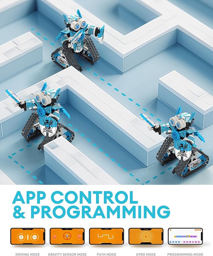 5 in 1 STEM RC Robot Building Kit, 398PCS APP & Remote Control Blocks DIY Engineering Robotics, Erector Science Set for Kids Age 6 7 8 9 10 11 12+, Educational Learn Toys Gift for Boys & Girls-CubbioJoy