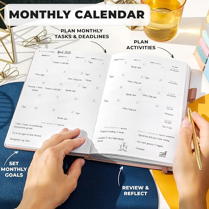 Clever Fox Planner Premium Edition – Undated Luxurious Weekly & Monthly Planner to Increase Productivity and Hit Your Goals – Organizer – Start Anytime, A5, Lasts 1 Year, Rose Gold (Weekly)-CubbioJoy