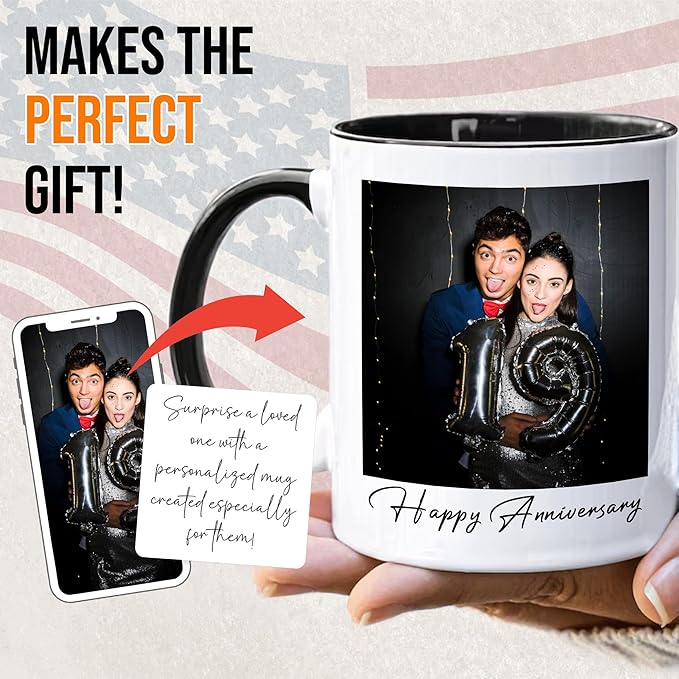 Custom Photo Mug Personalized Coffee Mugs with Photo Text Name Customized Cup Unique Gifts for Men Women Friend Family Wedding Christmas-CubbioJoy