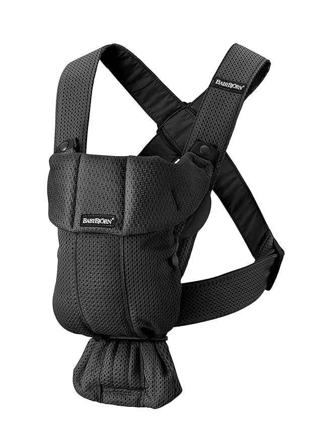 BabyBjörn Baby Carrier Mini, Black, 3D Mesh | Newborn Carrier (7-25 lbs), Ergonomic, Easy-to-Use-CubbioJoy