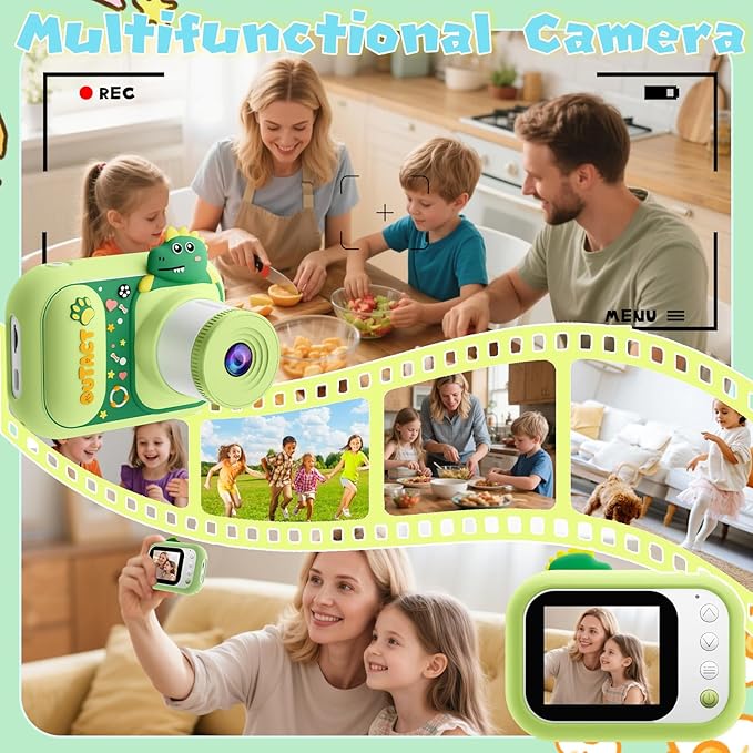 2 in 1 Microscope for Kids & Video Camera, 1000X Digital Microscope with 2.4" Screen, 1080P Portable Handheld Kids Camera Toys, STEM Educational Science Kit Toys for 3-12 Age Years Old Boys Girls-CubbioJoy