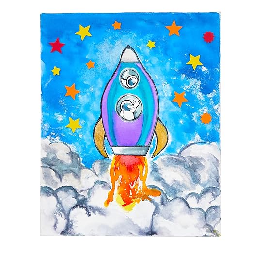 Colorations Liquid Watercolor Paint, 8 fl oz, Yellow, Non-Toxic, Painting, Kids, Craft, Hobby, Fun, Water Color, Posters, Cool effects, Versatile, Gift-CubbioJoy