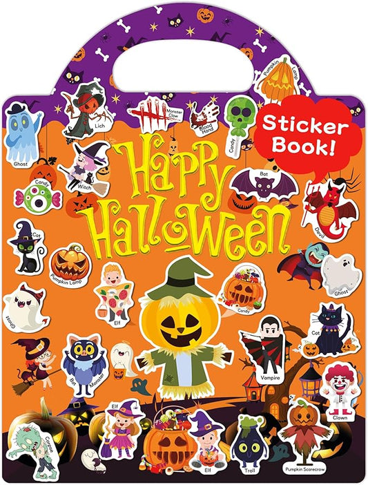 Benresive Reusable Sticker Books for Kids 2-4, Sticker Books for Toddlers 1-3 2-4, Toddler Travel Toys Activities Crafts Gifts - Halloween-CubbioJoy
