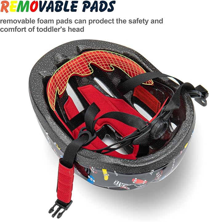 Kid Bicycle Helmets, LX LERMX Kids Bike Helmet Ages 3-5/5-14 Adjustable from Toddler to Youth Size, Durable Kids Bike Helmet with Fun Designs for Boys and Girls-CubbioJoy