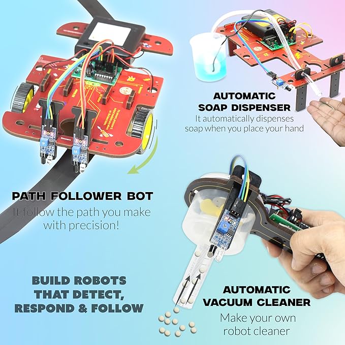 ButterflyEdufields 40in1 STEM Robotics Kits for Kids 8-12 Years | DIY Robots Projects for Kids with Electronics Board & Sensors | Best Educational Homeschooling Gift for 8 10 12 Years | 100+ Parts-CubbioJoy