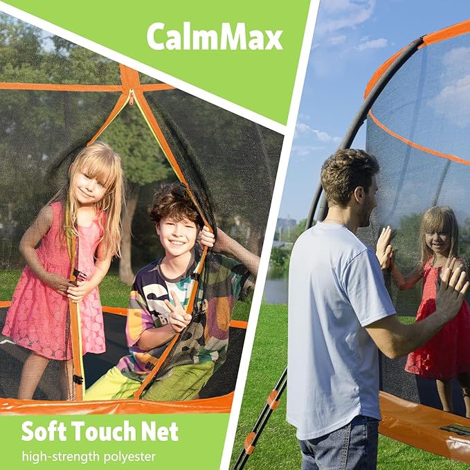 14FT 12FT 10FT 16FT Trampoline with Safety Enclosure, Anti-Rust Coating – ASTM Certified, Heavy-Duty Outdoor Trampoline with Ladder – for Kids & Adults-CubbioJoy