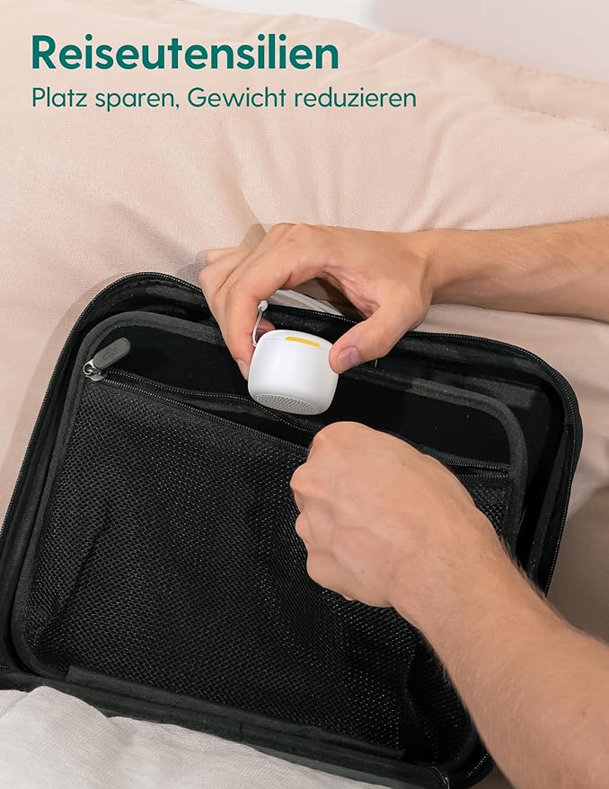 Babelio White Noise Sound Machine, Night Light, Mini and Portable, 15 Non-looping Sounds, Timer, Memory Function, for Adults Baby, Travel, White-CubbioJoy