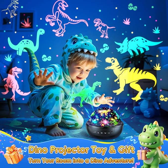 Dinosaur Toys for Kids 3-8 | 3D Films & 31 Colors & & 360° Rotate & Timer | Dinosaur Night Light Projector Toys for 2-10 Year Old Boys Room Decor Gift for Boys Jurassic World Jurassic Park Toys-CubbioJoy