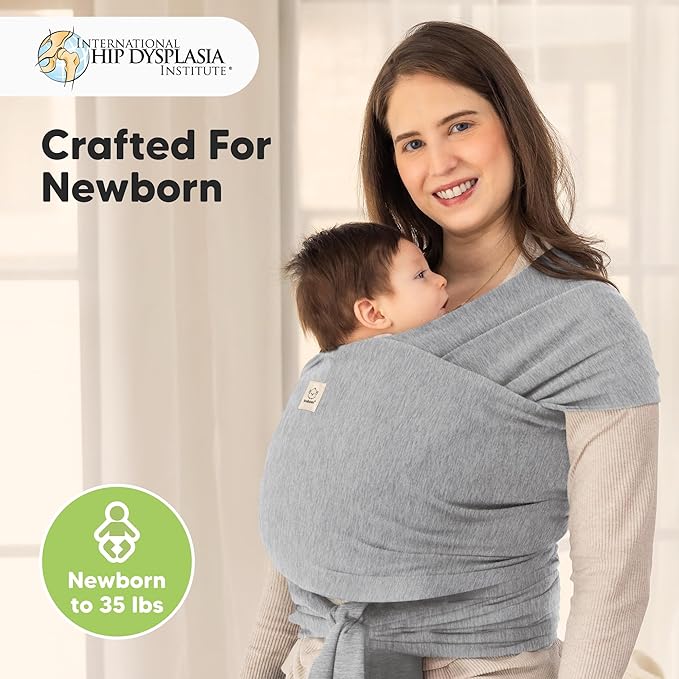 KeaBabies Baby Wrap Carrier - All in 1 Original Baby Carrier Newborn to Toddler Sling, Easy to Wear, Hands Free Bonding, Lightweight, Breathable Infant Wraps (Classic Gray)-CubbioJoy