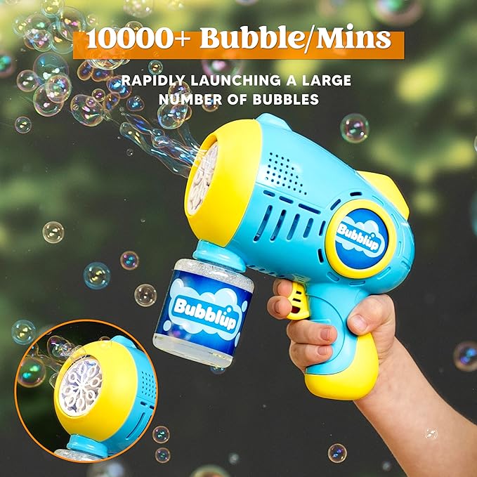 JOYIN 2 Kids Bubble Guns with 4 Bottles Solution, Automatic Bubble Machine Gun with 8 Holes for Kids, Adults, Summer Toys, Easter Basket Stuffers, Birthday Gift, Party Favors-CubbioJoy