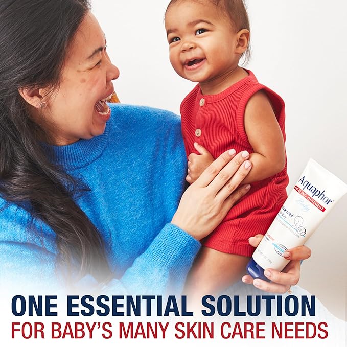 Aquaphor Baby Skin Care Essentials Gift Set with Baby Wash and Shampoo (16.9 Fl Oz) + Healing Ointment for Chapped Skin and Drool Rash (7Oz) + Diaper Rash Cream (3.5Oz), Hypoallergenic-CubbioJoy