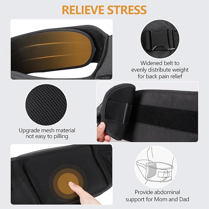 Baby Hip Seat Carrier, Ergonomic Waist Stool for Child Infant with Adjustable Strap Pocket Soft Base, Baby Hip Carrier for Newborns & Toddlers-CubbioJoy