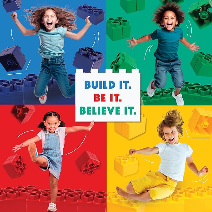 Big Blocks for Kids Ages 4-8 — Indoor & Outdoor Blocks Kids Games — Green Large Building Blocks - 48pc-CubbioJoy