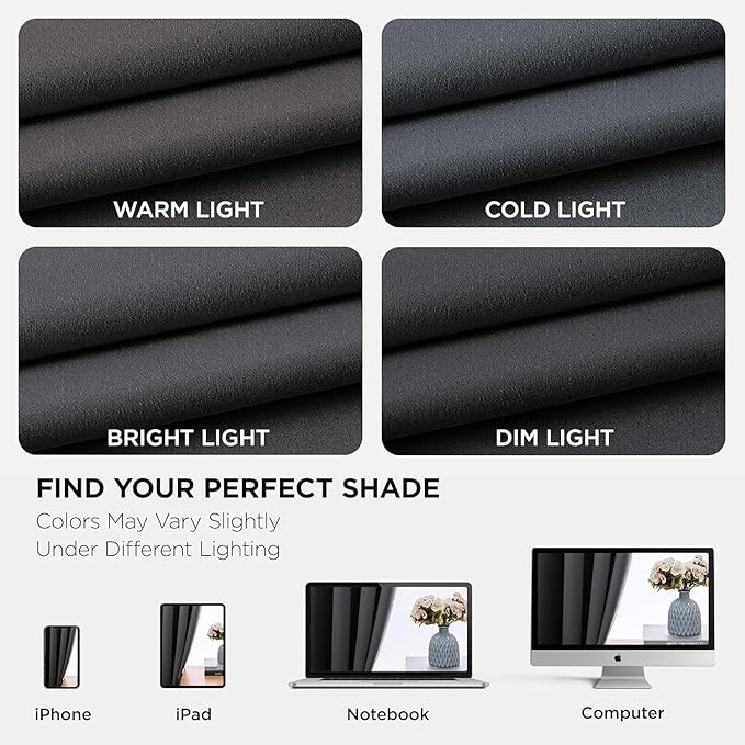 Joydeco Blackout Curtains 108 Inches Long for Bedroom, Thermal Insulated Black Out Curtains 2 Panels Set, Room Darkening Drapes for Living Room Window Rod Pocket Back Tab (W52 x L108 Inch, Dark Grey)-CubbioJoy