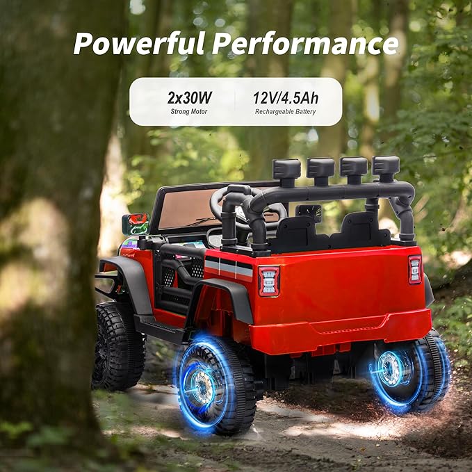 12V Kids Ride on Car Truck, Kids Electric Vehicles Car Ride on Toy for Toddlers 3-5 with Remote Control - Red-CubbioJoy