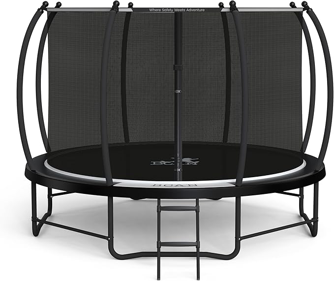 BCAN 8FT 10FT 12FT 14FT 15FT 16FT Recreational Trampoline with Enclosure for Kids Adults, ASTM Approved, Outdoor Trampolines with Ladder for Kids-CubbioJoy