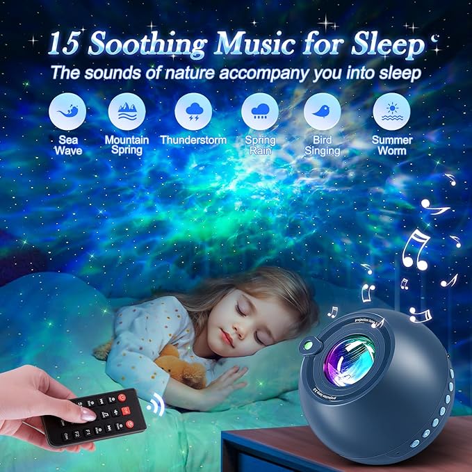 Bedroom Decor Boy Gift Lava Lamp Room Decor 15 White Noise Sound Machine for Kids Night Light Bluetooth Projector Nebula Projector Sunset Lamp Dorm Decor Led Cloud Lights for Bedroom-CubbioJoy