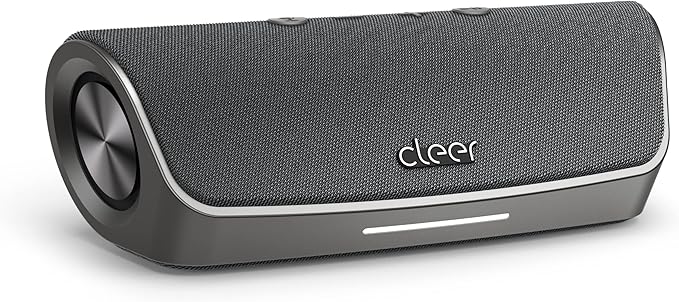Cleer Scene Wireless Bluetooth Speaker, Simple Fast Pairing, Waterproof IPX7, 12Hrs Play time, Deep Bass, Built-in Mic, Powerful Portable Speakers, for Outdoor & Party, Home, Grey-CubbioJoy
