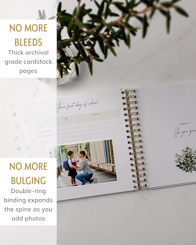 Baby Books for Baby Shower - Gift Unisex Botanical Garden Keepsake Memory Journal to Log Pregnancy and Newborn Milestones - Photo Album Scrap Books for Girl or Boy - New Parents Must Have Essentials-CubbioJoy