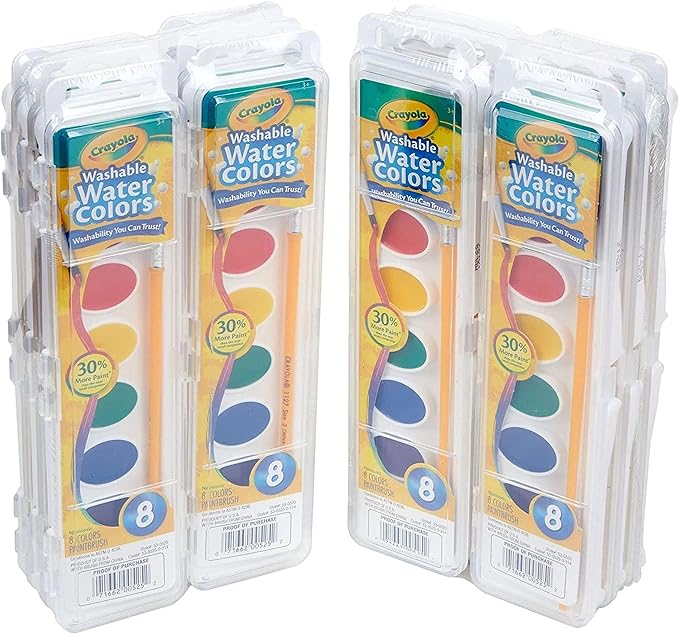 Crayola Washable Watercolor Paint Sets for Kids (12ct), Bulk Classroom Art Supplies for Preschool & Kindergarten, Classroom Learning Activities for Toddlers-CubbioJoy