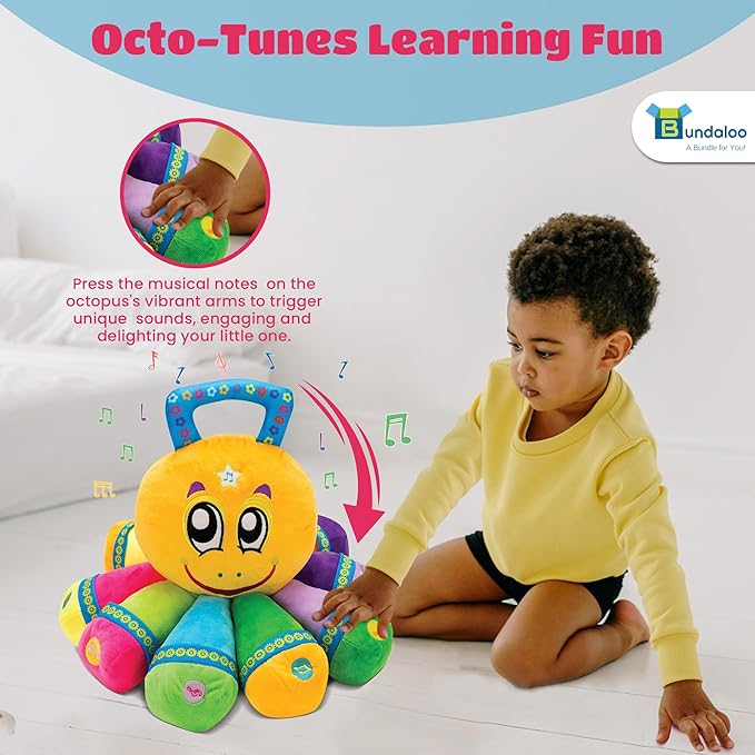 Bundaloo Musical Octopus Plush Toy - Plays Fun Songs and 8 Musical Key Notes | for Children & Toddlers (Octopus)-CubbioJoy