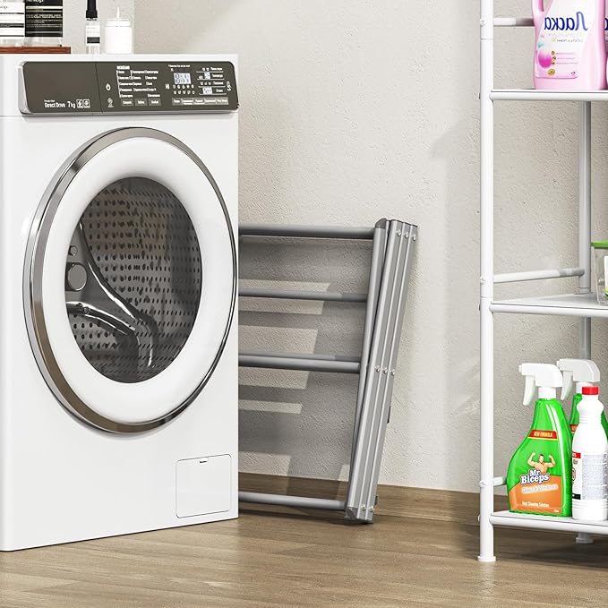 APEXCHASER Clothes Drying Rack, 3-Tier Laundry Drying Rack for Clothes, Expandable Metal Clothing Dryer, Collapsible Towel Rack, Air Drying Rack, Grey-CubbioJoy