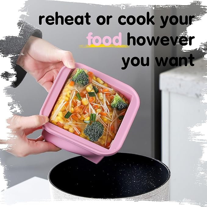 2-Cup Silicone Freezer Trays with Lids – Perfect for Meal Prep, Portion Control, and Easy Freezing-Meal Prep Container Molds for Soup,Leftovers (Cotton Candy, 4 Pack)-CubbioJoy