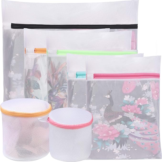 BAGAIL Laundry Bags Mesh Wash Bag for Intimates Lingerie and Delicates,7Pcs(1XL,2L,2M,2 Bra Bags)-CubbioJoy