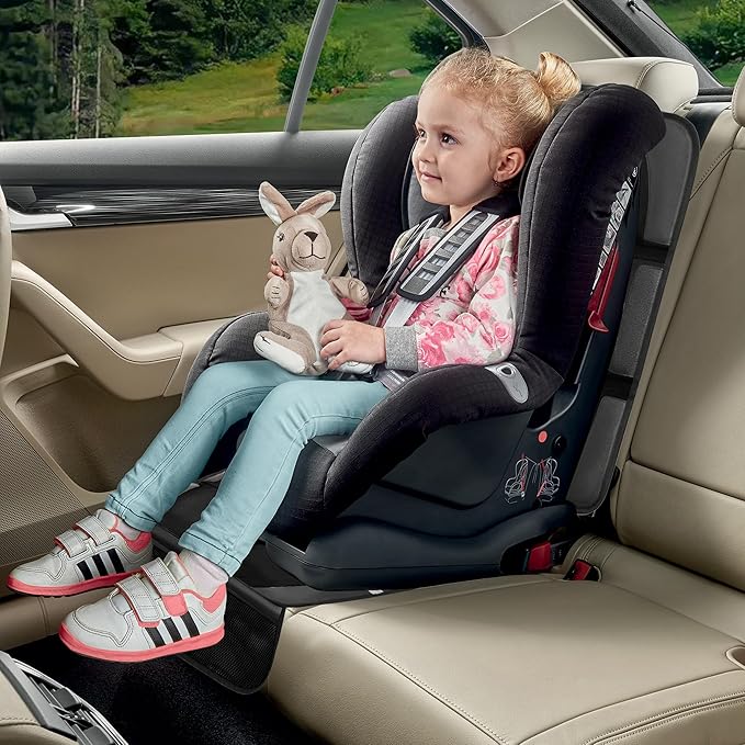 Car Seat Protector for Child Car Seat, 2 Pack Baby Car Seat Covers with Mesh Pockets & Non-Slip Backing 600D Durable Seat Protector Under Baby Car Seat for Car Back Seat (Black, Large)-CubbioJoy