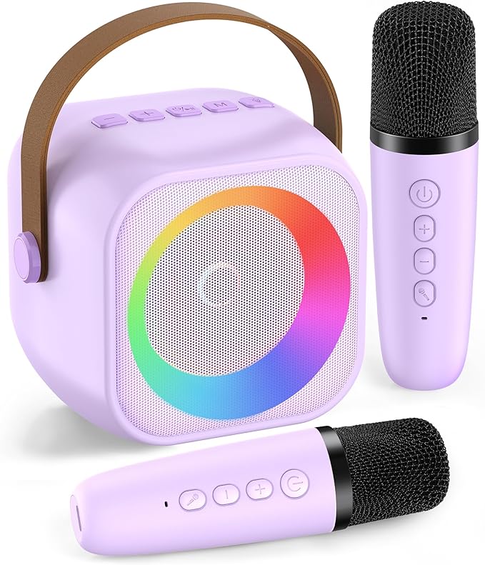 Karaoke Machine for Kids Adults, Karaoke Toys Gifts for Girls Boys, Portable Bluetooth Speaker with Wireless Microphone, Birthday Gifts for Girls Boys Ages 4, 5, 6, 7, 8, 9, 10, 12+ Years Old-CubbioJoy